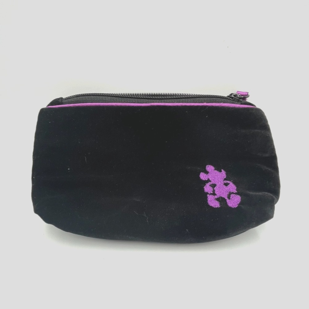 Disney Parks Authentic Original Black Velvetten Handbag, Purple‎ Mickey Mouse
